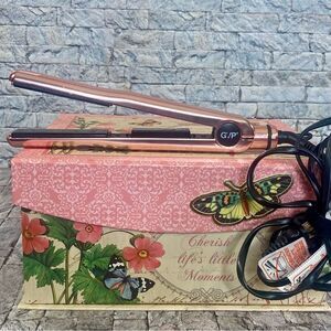 GVP Ceramic Travel Flat Iron Hair Straightener 1 Inch Rose Gold Anti Frizz